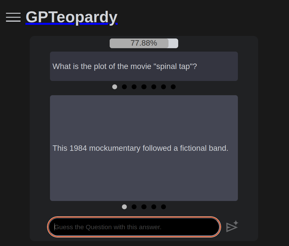 GPTeopardy Screenshot