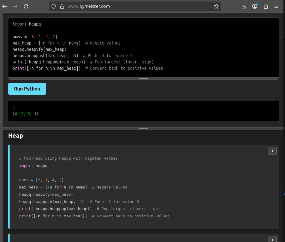 Pymeister Screenshot